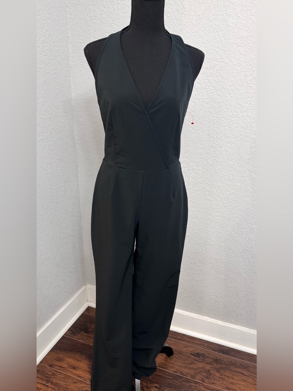 Express Sleeveless V-Neck Halter Top Jumpsuit 32” Inseam